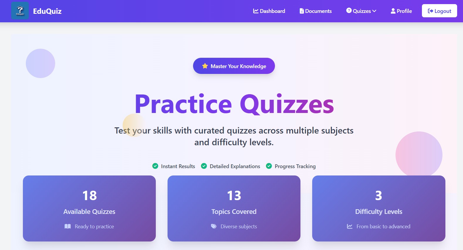 EduQuiz AI quiz platform - built by Rahul Ranjan with Django and OpenAI