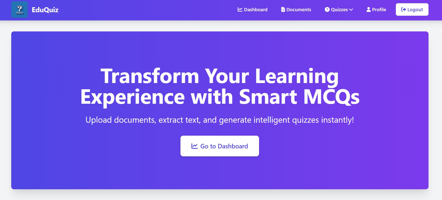 EduQuiz AI quiz platform - built by Rahul Ranjan with Django and OpenAI